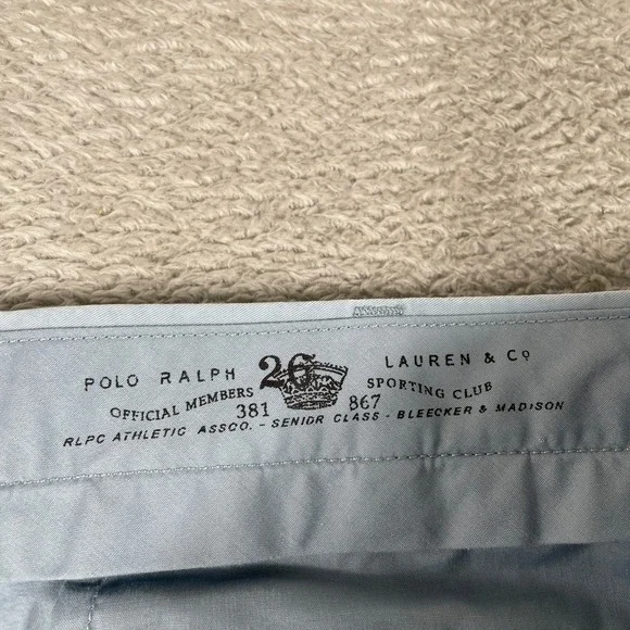 Polo‎ Ralph Lauren Chino Pants Mens 40x30 Light Blue Pima Cotton Straight Fit - Picture 4 of 13